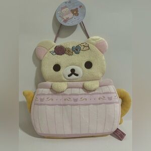 Korilakkuma Chairoikoguma Plush Wall Hanging with Pocket